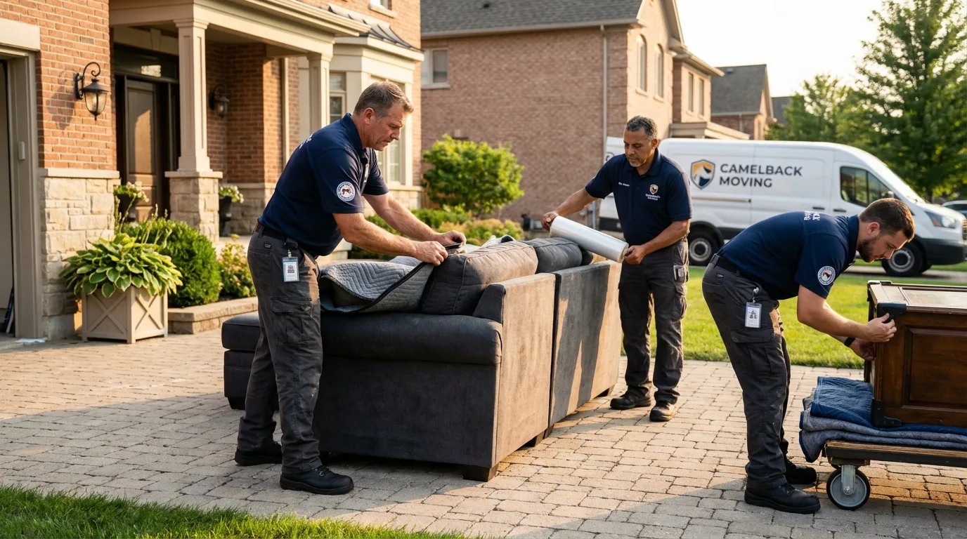 Large estate moving crew wrapping furniture in Marion, VA